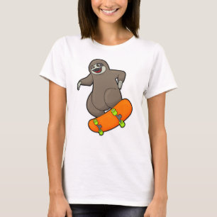 T-shirt Parcelle en skate avec skateboard