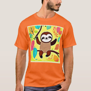 T-shirt Parcelle mignonne accrochée à une branche d'arbre
