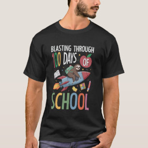 T-shirt Parcours de 100 Jours d'École Fusée de Paresseux