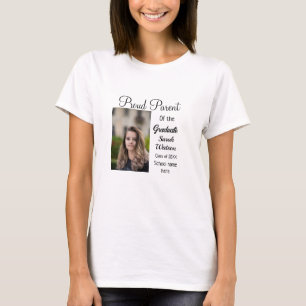 T-shirt parent fier diplômé ajouter photo nom classe année