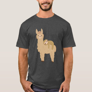 T-shirt Paresse adorable dormant sur un lama