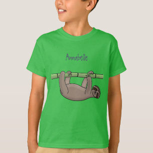 T-shirt Paresse souriante mignon sur dessin animé en bambo