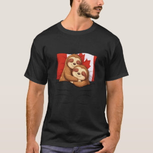 T-shirt Paresseux à drapeau canadien Pyjama Soirée pyjama