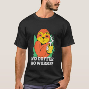 T-shirt Paresseux Café Matin Grouch Café Maison Bureau