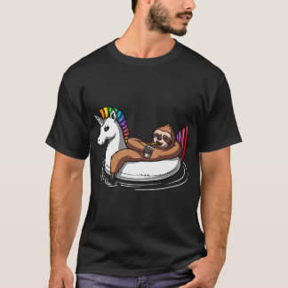 T-shirt Paresseux chevauchant une licorne flottante