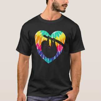 T-shirt Paresseux Cœur Avec Impression Tie Dye Pour Paress