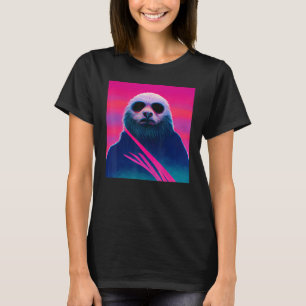 T-shirt Paresseux drôle Vaporwave 80's rétro