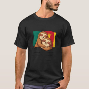 T-shirt Paresseux en pyjama avec drapeau camerounais soiré