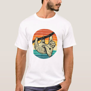 T-shirt Paresseux Enlaçant une Branche - Rétro Vintage Amo