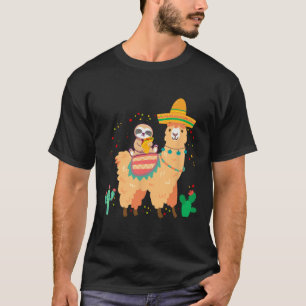 T-shirt Paresseux et lama mignons avec taco et S mexicain