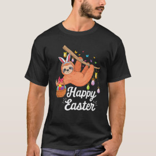 T-shirt Paresseux Mignon Heureux Avec Oreilles de Lapin &