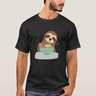 T-shirt Paresseux mignon s'endort en mangeant lundi paress