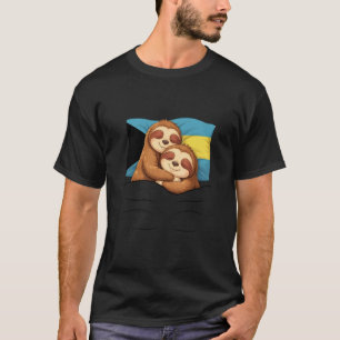 T-shirt Paresseux Pyjama Drapeau Bahamien Nuit Pyjama Baha