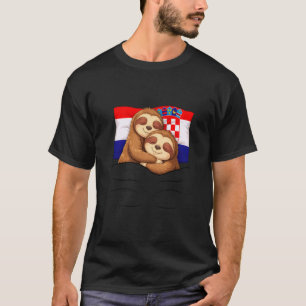 T-shirt Paresseux Pyjama Drapeau Croate Soirée Pyjama Dorm