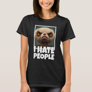 T-shirt Paresseux réaliste 3D Café Muffel Matin je déteste