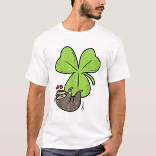 T-shirt Paresseux Sur Cœurs De Trèfle St Valentin Hommes M