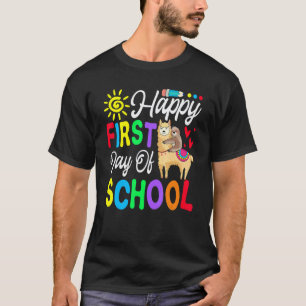 T-shirt Paresseux sur un lama jour heureux de la rentrée e