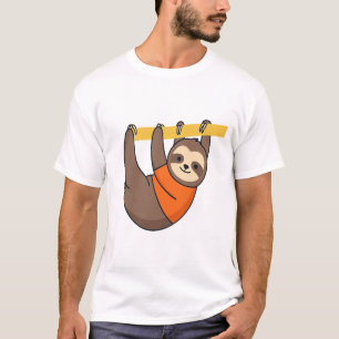 T-shirt Paresseux suspendu à une branche avec une orange