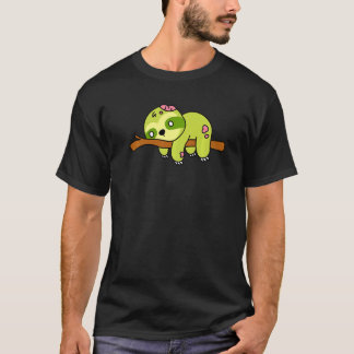 T-shirt Paresseux zombie graphique d'Halloween d'animal mi