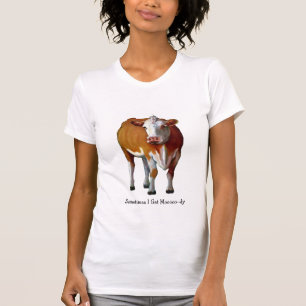 T-shirt Parfois je deviens déprimé : Vache : Pastel : MO