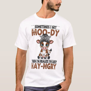 T-shirt Parfois je suis Vach-e Moo-dy Hay-ngry