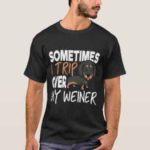 T-shirt Parfois, Je Voyage Au-Dessus De Mon Dachshund Wein
