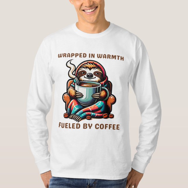 T-shirt Parfum confortable avec café Mug enveloppé dans un (Devant)
