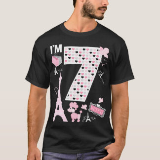 T-shirt Paris 7e anniversaire fille Paris 7 ans jumelage