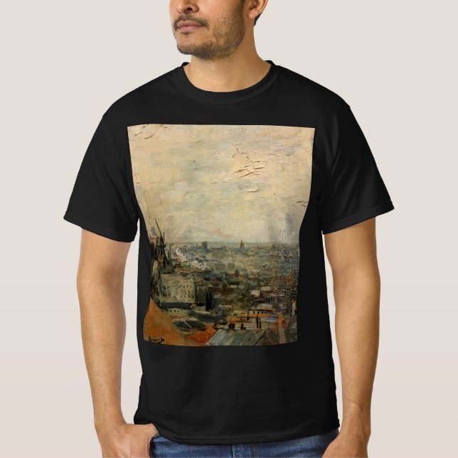 T-shirt Paris depuis Montmartre par Vincent van Gogh (Devant)