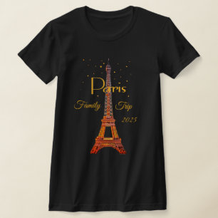 T-Shirt Paris Eiffelturm Gold