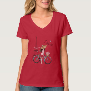 T-shirt Paris en fleurs Pédalant dans le chic parisien 