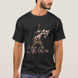 T-shirt Paris France Belle Tour Eiffel Française C'Est L