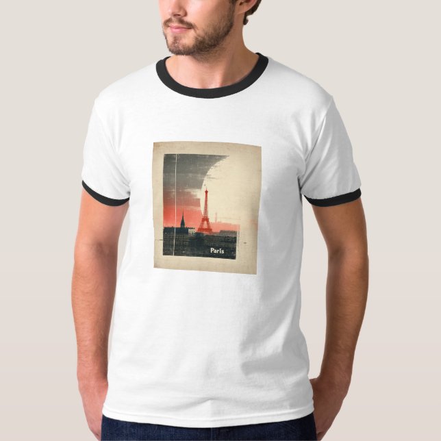 T-shirt Paris, France - Graphique inspiré des années 1960 (Devant)