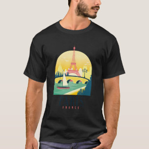 T-shirt Paris France Tour Eiffel Souvenir français