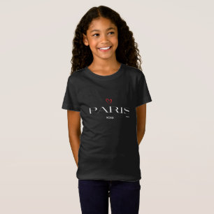 T-Shirt Paris moderne xoxo Coeur rouge élégant