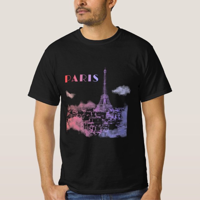 T-shirt Paris Skyline City Travel Eifel Tower France (Devant)