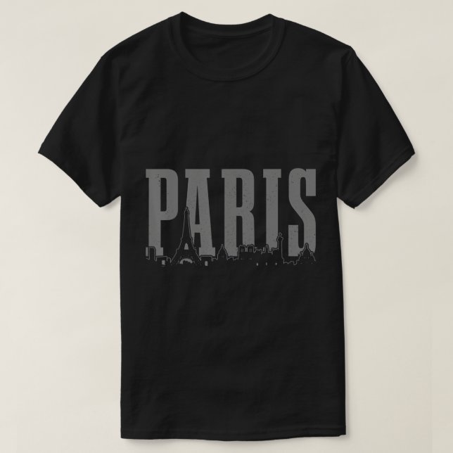 T-shirt Paris Skyline Tour Eiffel Souvenir Vintage françai (Design devant)