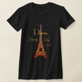 T-Shirt Paris Tour Eiffel Or