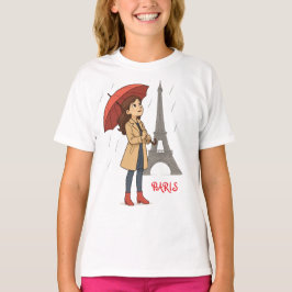 T-shirt Parisian Wonder" - Dziewczyna z parasolkima pod Wi