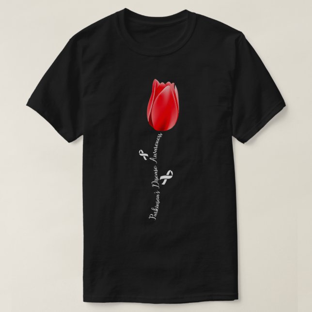 T-shirt Parkinson Maladie Tulip Avril Mois Prem (Design devant)
