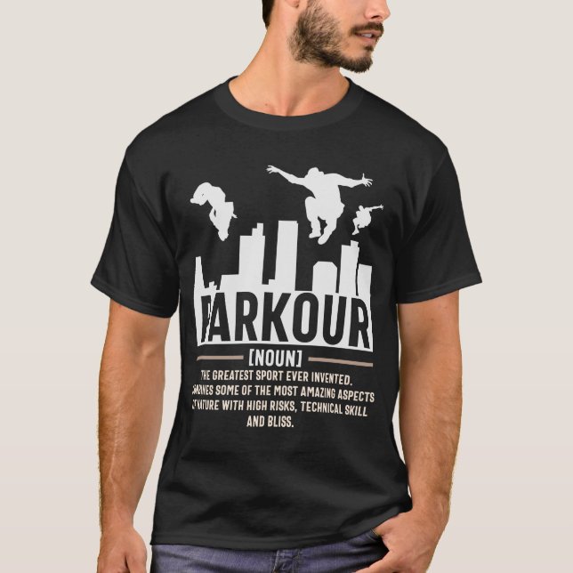 T-shirt Parkour Définition Freerunning Urbain (Devant)