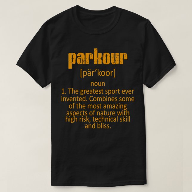 T-shirt Parkour Définition Urbain Saut Freeruning (Design devant)