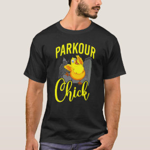 T-shirt Parkour Free Running Traceur Fille aux Poules Vint