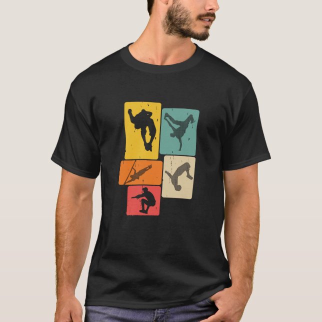 T-shirt Parkour Freerunner Traceur Retro Freerunning (Devant)