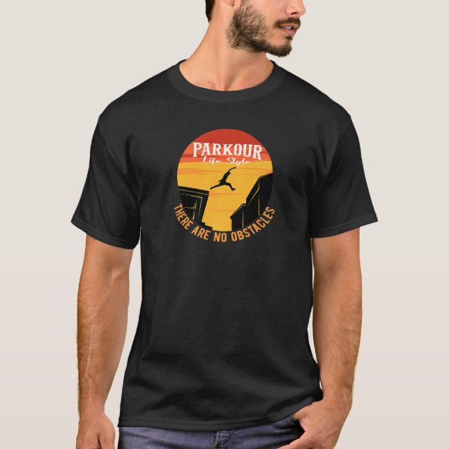T-shirt Parkour Life Style Obstacles Extrem Sports video g (Devant)