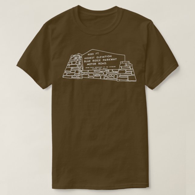 T-shirt parkway à crête bleue plus haute altitude dessin b (Design devant)