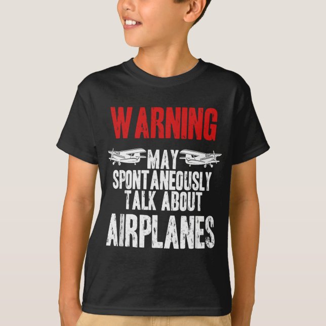 T-shirt Parler d'avions - Drôle pilote et aviation (Devant)
