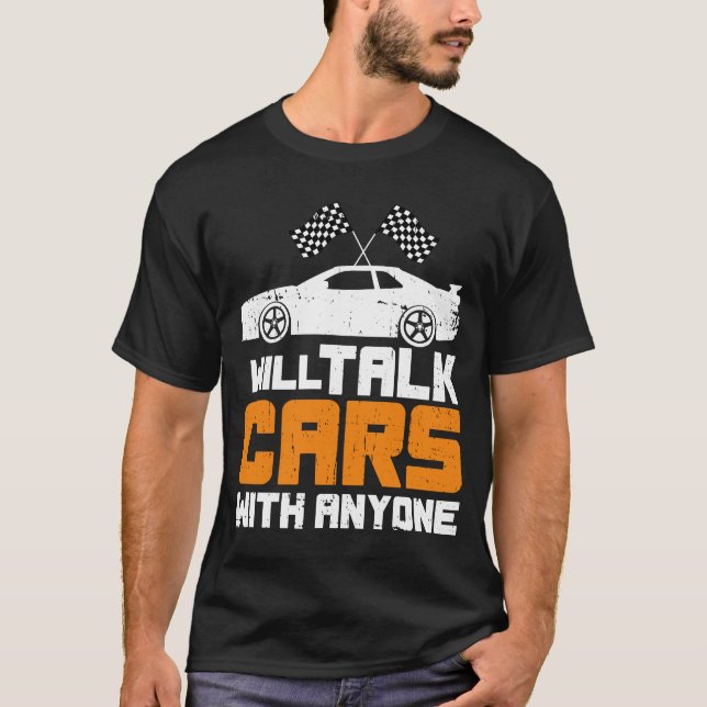 T-shirt Parlera Voitures Avec N'Importe Qui Retro Design V (Devant)