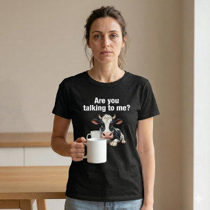 T-shirt Parles-Tu Avec Moi ? Drôle café vache