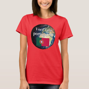 T-shirt Parles-tu portugais ? Portugais Drapeau et Terre